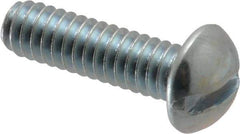 Value Collection - 1/4-20 UNC, 7/8" Length Under Head Slotted Drive Machine Screw - Round Head, Alloy Steel, Zinc-Plated Finish, Without Washer - Benchmark Tooling