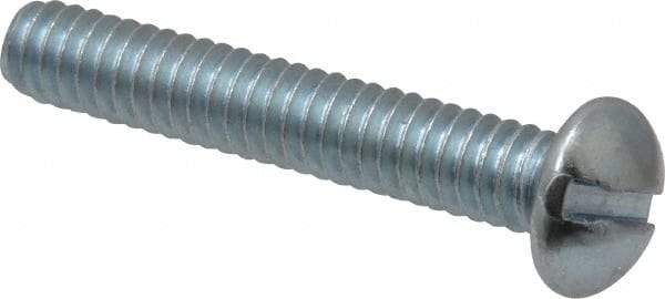 Value Collection - 1/4-20 UNC, 1-1/2" Length Under Head Slotted Drive Machine Screw - Round Head, Alloy Steel, Zinc-Plated Finish, Without Washer - Benchmark Tooling