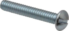 Value Collection - 1/4-20 UNC, 1-1/2" Length Under Head Slotted Drive Machine Screw - Round Head, Alloy Steel, Zinc-Plated Finish, Without Washer - Benchmark Tooling