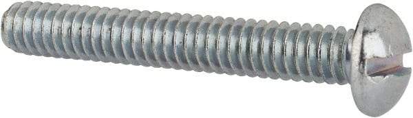 Value Collection - 1/4-20 UNC, 1-3/4" Length Under Head Slotted Drive Machine Screw - Round Head, Alloy Steel, Zinc-Plated Finish, Without Washer - Benchmark Tooling