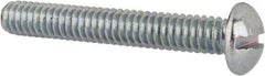 Value Collection - 1/4-20 UNC, 1-3/4" Length Under Head Slotted Drive Machine Screw - Round Head, Alloy Steel, Zinc-Plated Finish, Without Washer - Benchmark Tooling