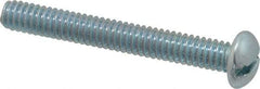 Value Collection - 1/4-20 UNC, 2" Length Under Head Slotted Drive Machine Screw - Round Head, Alloy Steel, Zinc-Plated Finish, Without Washer - Benchmark Tooling