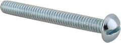 Value Collection - 1/4-20 UNC, 2-1/4" Length Under Head Slotted Drive Machine Screw - Round Head, Alloy Steel, Zinc-Plated Finish, Without Washer - Benchmark Tooling