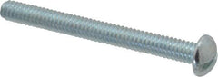 Value Collection - 1/4-20 UNC, 2-1/2" Length Under Head Slotted Drive Machine Screw - Round Head, Alloy Steel, Zinc-Plated Finish, Without Washer - Benchmark Tooling