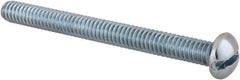 Value Collection - 1/4-20 UNC, 2-3/4" Length Under Head Slotted Drive Machine Screw - Round Head, Alloy Steel, Zinc-Plated Finish, Without Washer - Benchmark Tooling