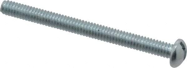 Value Collection - 1/4-20 UNC, 3" Length Under Head Slotted Drive Machine Screw - Round Head, Alloy Steel, Zinc-Plated Finish, Without Washer - Benchmark Tooling