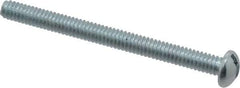 Value Collection - 1/4-20 UNC, 3" Length Under Head Slotted Drive Machine Screw - Round Head, Alloy Steel, Zinc-Plated Finish, Without Washer - Benchmark Tooling