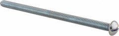 Value Collection - 1/4-20 UNC, 4-1/2" Length Under Head Slotted Drive Machine Screw - Round Head, Alloy Steel, Zinc-Plated Finish, Without Washer - Benchmark Tooling