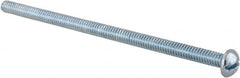 Value Collection - 1/4-20 UNC, 5" Length Under Head Slotted Drive Machine Screw - Round Head, Alloy Steel, Zinc-Plated Finish, Without Washer - Benchmark Tooling