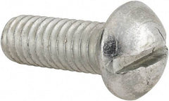 Value Collection - 5/16-18 UNC, 7/8" Length Under Head Slotted Drive Machine Screw - Round Head, Alloy Steel, Zinc-Plated Finish, Without Washer - Benchmark Tooling