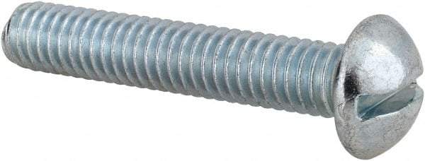 Value Collection - 5/16-18 UNC, 1-3/4" Length Under Head Slotted Drive Machine Screw - Round Head, Alloy Steel, Zinc-Plated Finish, Without Washer - Benchmark Tooling
