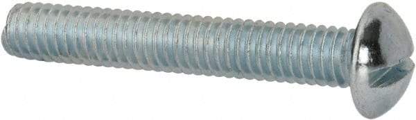 Value Collection - 5/16-18 UNC, 2" Length Under Head Slotted Drive Machine Screw - Round Head, Alloy Steel, Zinc-Plated Finish, Without Washer - Benchmark Tooling