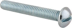 Value Collection - 5/16-18 UNC, 2-1/4" Length Under Head Slotted Drive Machine Screw - Round Head, Alloy Steel, Zinc-Plated Finish, Without Washer - Benchmark Tooling