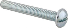 Value Collection - 5/16-18 UNC, 2-1/2" Length Under Head Slotted Drive Machine Screw - Round Head, Alloy Steel, Zinc-Plated Finish, Without Washer - Benchmark Tooling