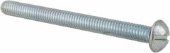 Value Collection - 5/16-18 UNC, 3-1/2" Length Under Head Slotted Drive Machine Screw - Round Head, Alloy Steel, Zinc-Plated Finish, Without Washer - Benchmark Tooling