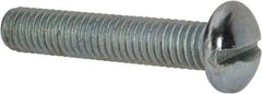 Value Collection - 3/8-16 UNC, 2" Length Under Head Slotted Drive Machine Screw - Round Head, Alloy Steel, Zinc-Plated Finish, Without Washer - Benchmark Tooling