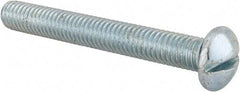 Value Collection - 3/8-16 UNC, 3" Length Under Head Slotted Drive Machine Screw - Round Head, Alloy Steel, Zinc-Plated Finish, Without Washer - Benchmark Tooling