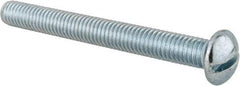 Value Collection - 3/8-16 UNC, 3-1/2" Length Under Head Slotted Drive Machine Screw - Round Head, Alloy Steel, Zinc-Plated Finish, Without Washer - Benchmark Tooling