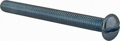 Value Collection - 3/8-16 UNC, 4" Length Under Head Slotted Drive Machine Screw - Round Head, Alloy Steel, Zinc-Plated Finish, Without Washer - Benchmark Tooling