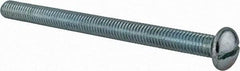 Value Collection - 3/8-16 UNC, 5" Length Under Head Slotted Drive Machine Screw - Round Head, Alloy Steel, Zinc-Plated Finish, Without Washer - Benchmark Tooling