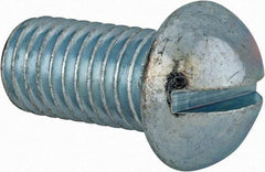 Value Collection - 1/2-13 UNC, 1" Length Under Head Slotted Drive Machine Screw - Round Head, Alloy Steel, Zinc-Plated Finish, Without Washer - Benchmark Tooling