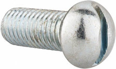 Value Collection - 1/2-13 UNC, 1-1/4" Length Under Head Slotted Drive Machine Screw - Round Head, Alloy Steel, Zinc-Plated Finish, Without Washer - Benchmark Tooling