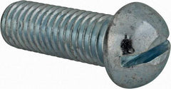 Value Collection - 1/2-13 UNC, 1-1/2" Length Under Head Slotted Drive Machine Screw - Round Head, Alloy Steel, Zinc-Plated Finish, Without Washer - Benchmark Tooling