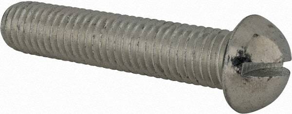 Value Collection - 1/2-13 UNC, 2-1/2" Length Under Head Slotted Drive Machine Screw - Round Head, Alloy Steel, Zinc-Plated Finish, Without Washer - Benchmark Tooling