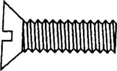 Value Collection - #5-40 UNC, 7/8" OAL Slotted Drive Machine Screw - Flat Head, Grade 2 Steel, Zinc-Plated Finish, Without Washer - Benchmark Tooling