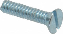 Value Collection - #4-40 UNC, 1/2" OAL Slotted Drive Machine Screw - Flat Head, Grade 2 Steel, Zinc-Plated Finish, Without Washer - Benchmark Tooling