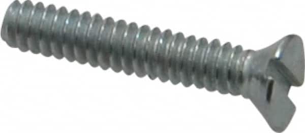 Value Collection - #4-40 UNC, 5/8" OAL Slotted Drive Machine Screw - Flat Head, Grade 2 Steel, Zinc-Plated Finish, Without Washer - Benchmark Tooling