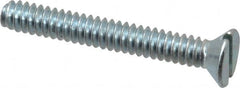 Value Collection - #6-32 UNC, 1" OAL Slotted Drive Machine Screw - Flat Head, Grade 2 Steel, Zinc-Plated Finish, Without Washer - Benchmark Tooling
