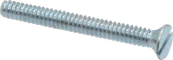 Value Collection - #6-32 UNC, 1-1/4" OAL Slotted Drive Machine Screw - Flat Head, Grade 2 Steel, Zinc-Plated Finish, Without Washer - Benchmark Tooling