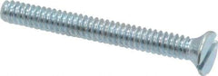 Value Collection - #6-32 UNC, 1-1/4" OAL Slotted Drive Machine Screw - Flat Head, Grade 2 Steel, Zinc-Plated Finish, Without Washer - Benchmark Tooling