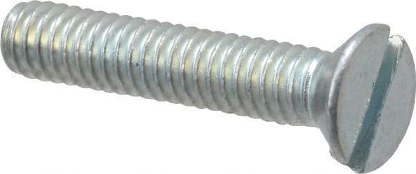 Value Collection - #8-32 UNC, 7/8" OAL Slotted Drive Machine Screw - Flat Head, Grade 2 Steel, Zinc-Plated Finish, Without Washer - Benchmark Tooling
