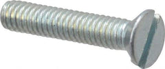 Value Collection - #8-32 UNC, 7/8" OAL Slotted Drive Machine Screw - Flat Head, Grade 2 Steel, Zinc-Plated Finish, Without Washer - Benchmark Tooling