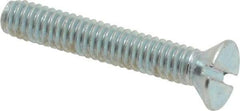 Value Collection - #8-32 UNC, 1" OAL Slotted Drive Machine Screw - Flat Head, Grade 2 Steel, Zinc-Plated Finish, Without Washer - Benchmark Tooling