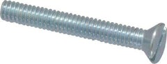 Value Collection - #8-32 UNC, 1-1/4" OAL Slotted Drive Machine Screw - Flat Head, Grade 2 Steel, Zinc-Plated Finish, Without Washer - Benchmark Tooling