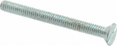 Value Collection - #8-32 UNC, 1-3/4" OAL Slotted Drive Machine Screw - Flat Head, Grade 2 Steel, Zinc-Plated Finish, Without Washer - Benchmark Tooling