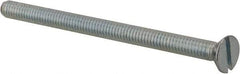 Value Collection - #8-32 UNC, 2-1/2" OAL Slotted Drive Machine Screw - Flat Head, Grade 2 Steel, Zinc-Plated Finish, Without Washer - Benchmark Tooling