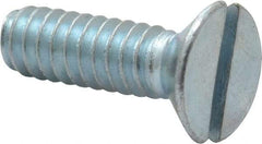 Value Collection - #10-24 UNC, 5/8" OAL Slotted Drive Machine Screw - Flat Head, Grade 2 Steel, Zinc-Plated Finish, Without Washer - Benchmark Tooling