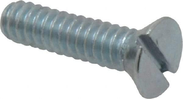 Value Collection - #10-24 UNC, 3/4" OAL Slotted Drive Machine Screw - Flat Head, Grade 2 Steel, Zinc-Plated Finish, Without Washer - Benchmark Tooling