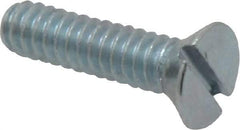Value Collection - #10-24 UNC, 3/4" OAL Slotted Drive Machine Screw - Flat Head, Grade 2 Steel, Zinc-Plated Finish, Without Washer - Benchmark Tooling