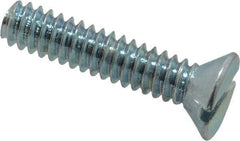 Value Collection - #10-24 UNC, 7/8" OAL Slotted Drive Machine Screw - Flat Head, Grade 2 Steel, Zinc-Plated Finish, Without Washer - Benchmark Tooling