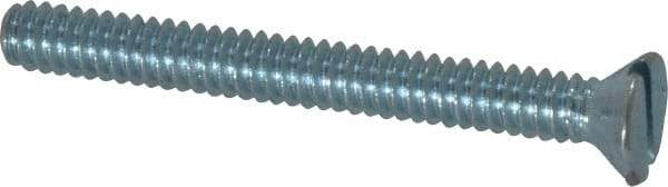 Value Collection - #10-24 UNC, 1-3/4" OAL Slotted Drive Machine Screw - Flat Head, Grade 2 Steel, Zinc-Plated Finish, Without Washer - Benchmark Tooling