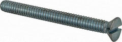 Value Collection - #10-24 UNC, 2" OAL Slotted Drive Machine Screw - Flat Head, Grade 2 Steel, Zinc-Plated Finish, Without Washer - Benchmark Tooling
