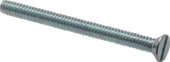 Value Collection - #10-24 UNC, 2-1/4" OAL Slotted Drive Machine Screw - Flat Head, Grade 2 Steel, Zinc-Plated Finish, Without Washer - Benchmark Tooling
