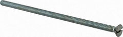 Value Collection - #10-24 UNC, 4-1/2" OAL Slotted Drive Machine Screw - Flat Head, Grade 2 Steel, Zinc-Plated Finish, Without Washer - Benchmark Tooling