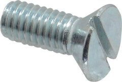Value Collection - #10-32 UNF, 1/2" OAL Slotted Drive Machine Screw - Flat Head, Grade 2 Steel, Zinc-Plated Finish, Without Washer - Benchmark Tooling