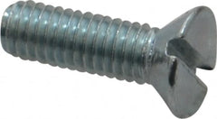 Value Collection - #10-32 UNF, 5/8" OAL Slotted Drive Machine Screw - Flat Head, Grade 2 Steel, Zinc-Plated Finish, Without Washer - Benchmark Tooling